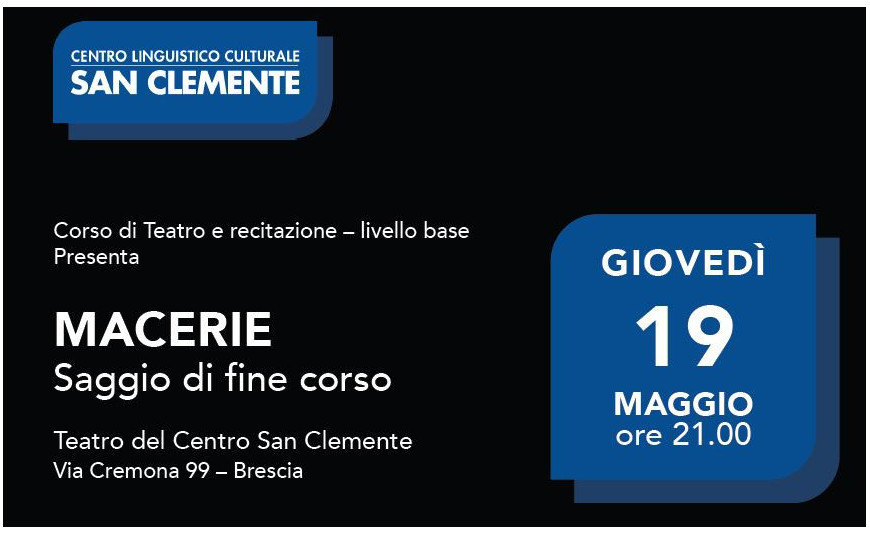 SAGGIO DI FINE CORSO DI TEATRO: MACERIE SAGGIO DI FINE CORSO DI TEATRO: MACERIE